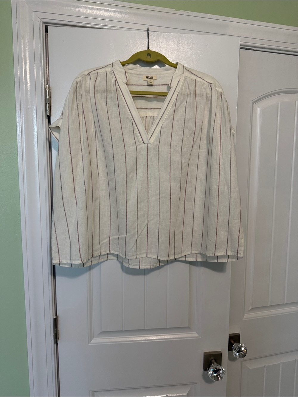 a.n.a Cream Blouse with Thin Stripes